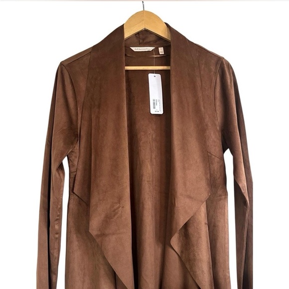 Soft Surroundings Shape Drape Faux Suede Jacket in Saddle Brown-Size L | NWT - Picture 7 of 8